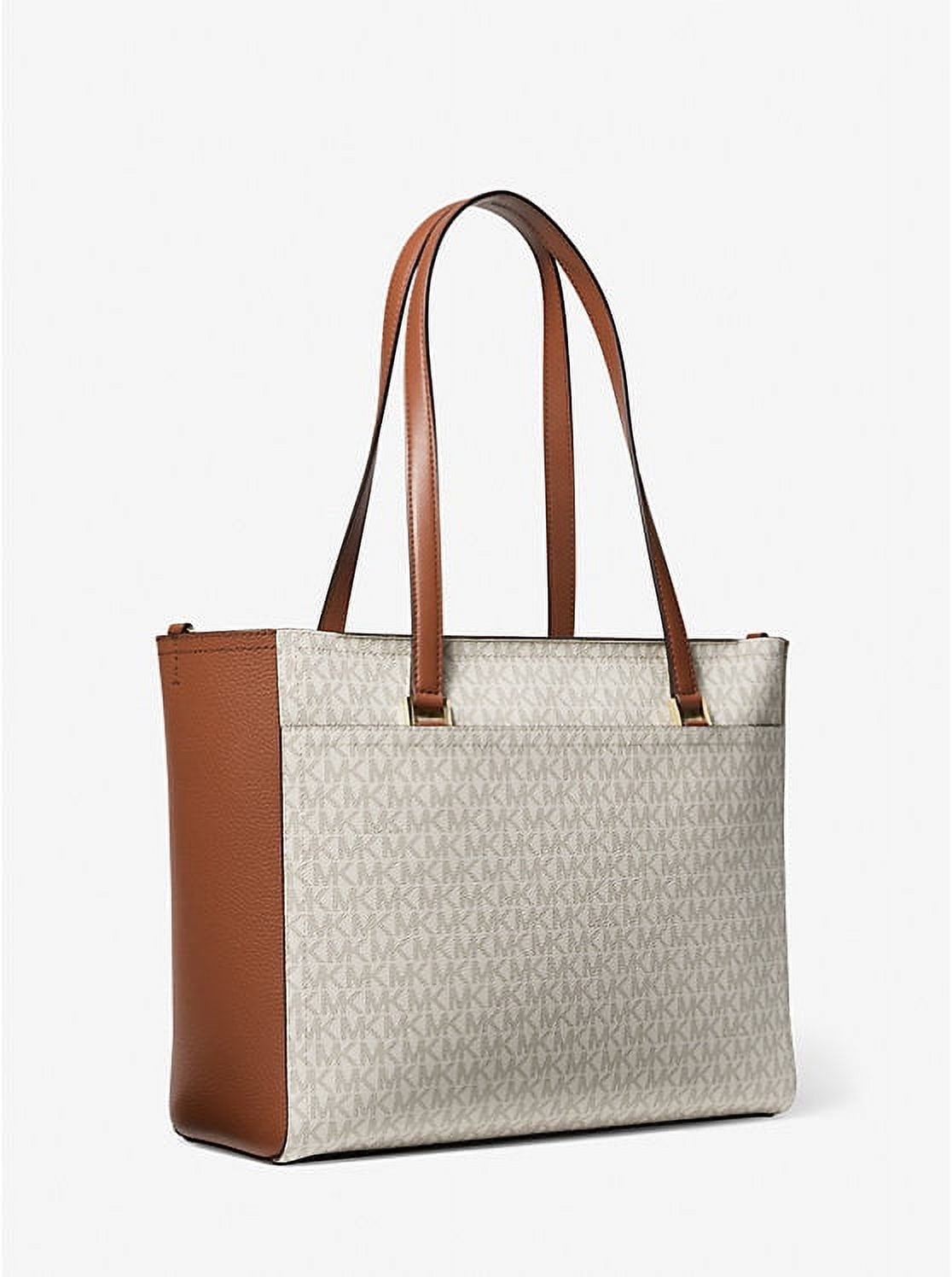 Michael Kors Womens Maisie 3 In 1 Large Top Zip Tote Crossbody Pouch Wristlet MK Signature (Vanilla) 35T1G5MT7B-149