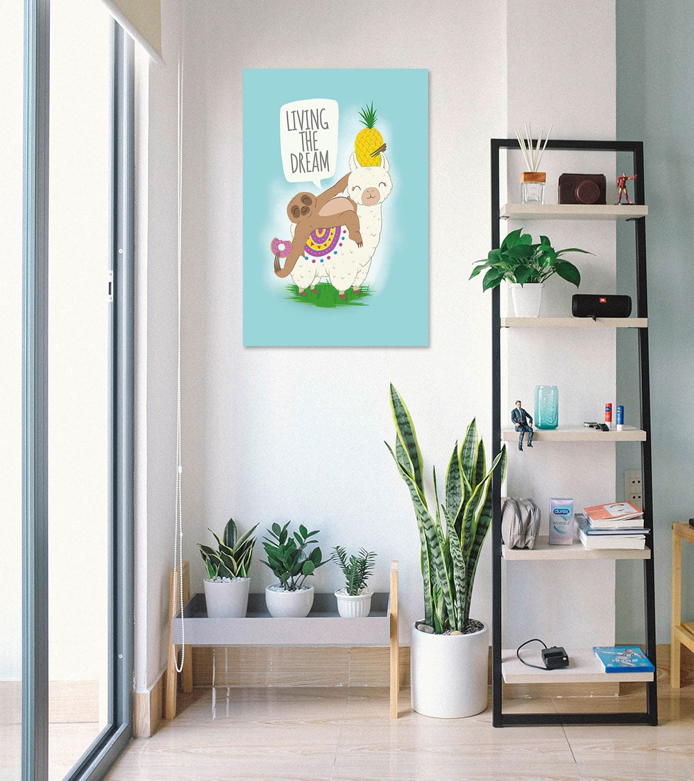 Living The Dream Llama And Sloth Poster New Maxi Size 36 x 24 Inch Living The Dream Llama And Sloth Poster New Maxi Size 36 x 24 Inch