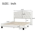 thumbnail image 3 of PORKISS Queen Size Platform Bed Frame with Fabric Upholstered Headboard, No Box Spring Needed, Holds 881lbs, Beige, 3 of 11