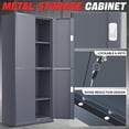 thumbnail image 2 of DNA Motoring 71" Gray Lockable Utility Metal Storage Tool Cabinet w/ 2 Adjustable Shelves, 2 of 7