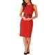 thumbnail image 1 of Vestido de tubo sin mangas INSPIRE CHIC para oficina de mujer, cuello redondo, con cinturón, vestido de lápiz de negocios XL rojo, 1 of 5