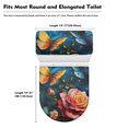 thumbnail image 7 of HELLHERO 2 Pieces Toilet Bowl Cover for Hotel Butterfly Rose Stretch Toilet Covers Set Universal, 7 of 7