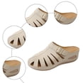 thumbnail image 5 of Rokment Womens Orthopedic Wedges Clogs Fisherman Sandals Boho Beach Vintage Buckles Leather Closed Toe Arch Support Platform Walking Mules Gladiator Backless Slip on Slides Summer Khaki Size 7.5, 5 of 7