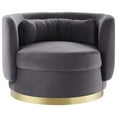 thumbnail image 6 of Modway Relish Performance Velvet Swivel Chair in Gold Gray, 6 of 7