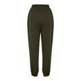 thumbnail image 5 of Gmluru Women's Lounge Pants Solid-Color Casual Sporty Style Pocket Elastic Waist Drawstring Comfortable Sweatpants Sweatpants Workout Comfy Jogger Army Green S-2XL, 5 of 9