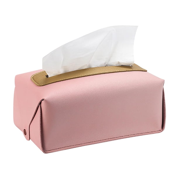 Funda para caja de pañuelos, organizador de cuero, decoración moderna, para tocador, mesitas de noche, sala de estar, oficina, coche, plegable, cuero premium, diseño rectangular, material de