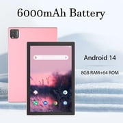 10 inch Android 14 Tablet, 8GB RAM+64GB ROM 1TB Expandable Tablets, 1.8GHz Quad Core Processor Tablet, 1280*800 IPS 10'' HD Touch Screen, 2+8MP Dual Camera, 6000mAh Battery, WiFi, GPS, BT Tablet PC