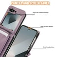 thumbnail image 3 of for Samsung Galaxy Z Flip 5 Wallet Case with Shoulder Lanyard Strap, Crossbody Phone Case with Card Holder Slots for Women Girls, Luxury PU Leather Flip Stand Purse Cover Shockproof Case, Purple, 3 of 9