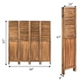 thumbnail image 2 of Costway 4 Panel Folding Privacy Room Divider Screen Home Furniture 5.6 Ft Tall Brown, 2 of 10