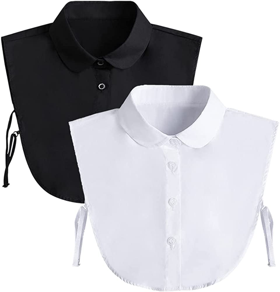 Accessories Scarves & Wraps Collars & Bibs Set of Black and White Peter Pan Women's Detachable Dickey Collars 