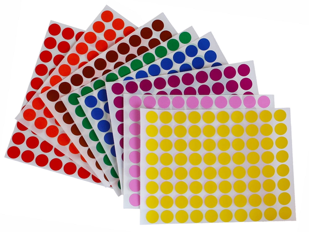 Royal Green Colored Dot Stickers Colors 1 2 Inch 13 Mm Labels Walmart