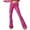 Hot Pink, variant on TAGOLD Womens Yoga Long Pants,Women's Fashion Denim Button Zipper Solid High Waist Pockets Jean Wide Leg Pants Flare Trousers
