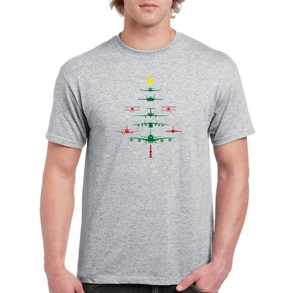 Christmas Tree In Planes T-Shirt Men -Smartprints Designs, Male 5X-Large