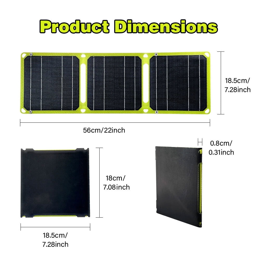 50W Portable Foldable Solar Panel,DFITO Solar Charger with USB Outputs for Phones,Ideal for Rooftops Outdoor Camping and RVs
