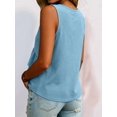 thumbnail image 5 of Women V Neck Ruffle Hem Tank Top Sleeveless Flowy Peplum Blouse Casual Light Blue XXXL, 5 of 7
