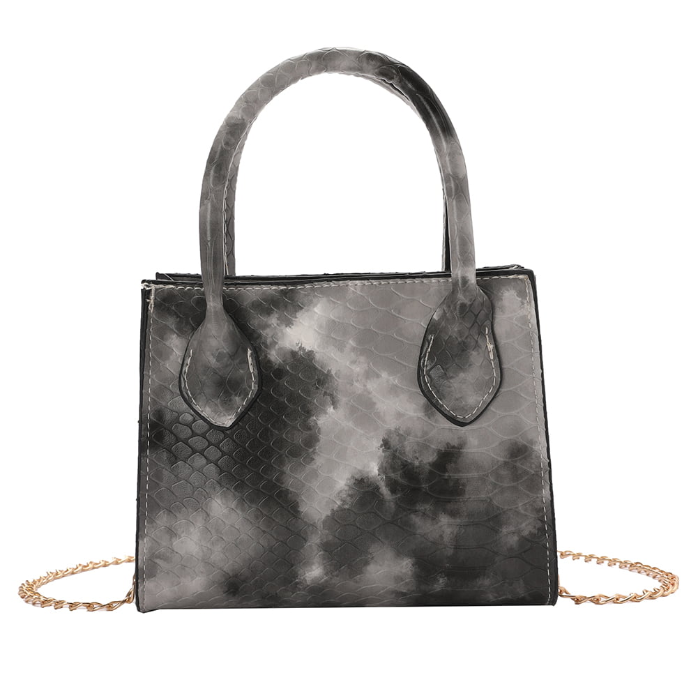 Ladies Set Top Handle Bag Transparent Small Glitter Handbag Zipped Studs Casual 