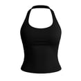 thumbnail image 3 of Women's Sports Tank Tennis Top with Built-In Bra Racerback for Fitness Training Running and Everyday Activewear in Solid Design Black XS, 3 of 3