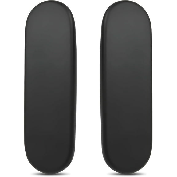 1 Pair Armrest Pads Replacement for Adjustable Office Chair, Black Vinyl Caps for Fixed & Height-Adjustable Armrests