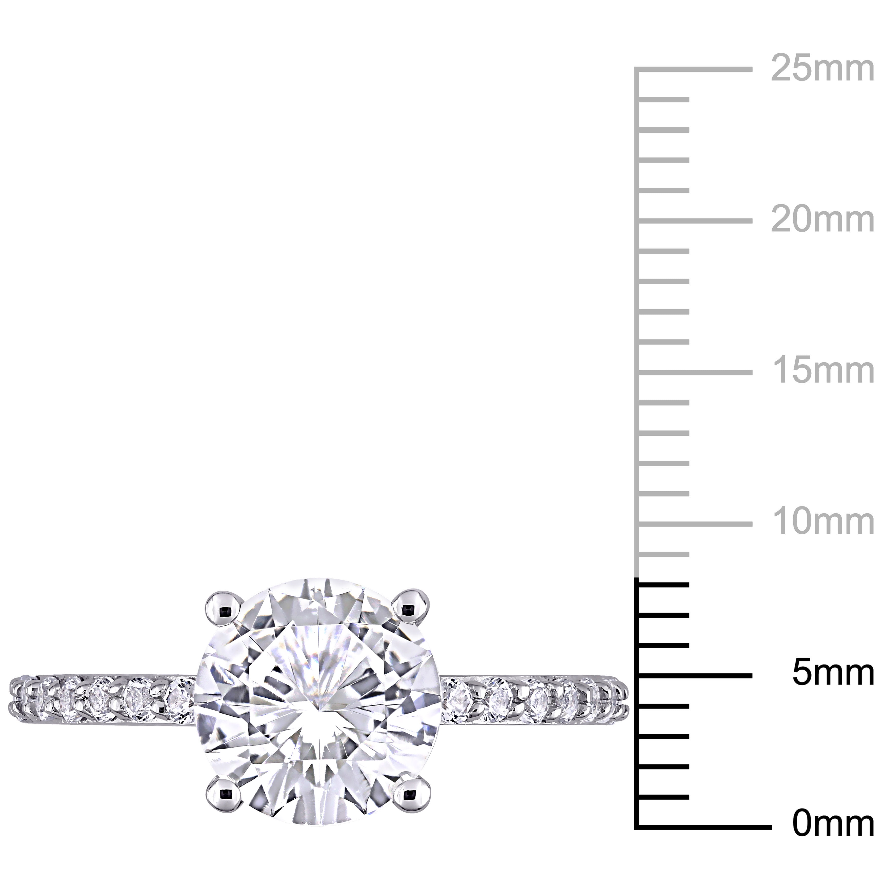 Everly Women's 2-3/4 CT TGW Created White Sapphire Engagement Ring in 10K White Gold