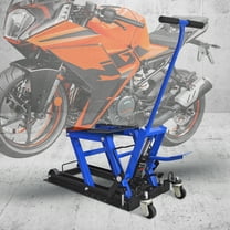 Vertlley Hydraulic Motorcycle Lift Jack 1500 lb Capacity Steel ATV Lifts Stand Hoist with Wheels and Handle for Motorcycles, Blue