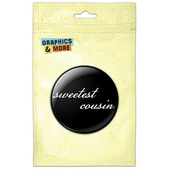 Sweetest Cousin on Black Refrigerator Button Magnet