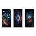thumbnail image 2 of Designart "Abstract Cosmic Crystal Journey through Deep Space III" Fractals Framed Wall Art Set Of 3 - Blue Transitional Frame Canvas Set For Living Room Decor, 2 of 6