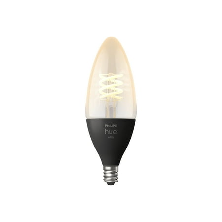 Philips - Hue White Filament E12 Bluetooth Smart LED Bulb - Black