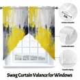 thumbnail image 3 of Gray Yellow Abstract Swag Curtain Valance for Windows, Retro Graffiti Brush Window Treatments Short Swag Topper for Kitchen Windows Bathroom Bedroom, 36"x63", 3 of 8