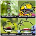 thumbnail image 6 of Mosaic Birds Recycled Glass and Metal Hummingbird Feeder for Outdoors - Hanging Bird Decor for Gardens - Black, 6 of 6