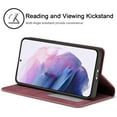 thumbnail image 3 of Premium PU Leather Flip Folio Case for Samsung Galaxy S21 5G, Protective Case with Kickstand Card Slot Magnetic Closure Shockproof Wallet Cover - Wine Red, 3 of 14