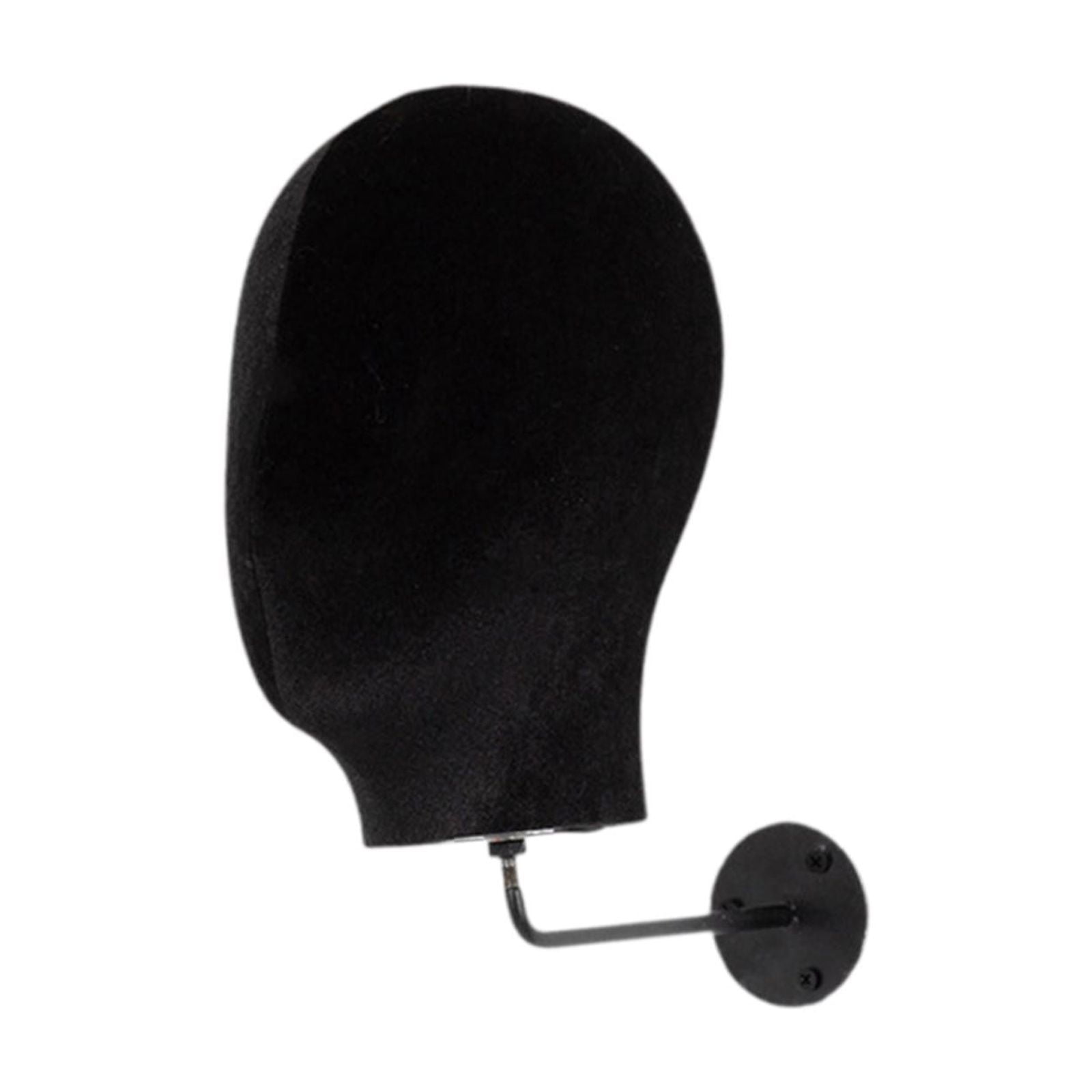 Gazechimp Wall Mount Mannequin Head Cap Hat Display Rack for Ornament Decoration Store Flannel Black