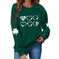thumbnail image 2 of Tauxra Chandail à Manches Longues pour Femmes, Col Rond, Décontracté, avec Imprimé Trèfle de la Saint-Patrick, pour Fêtes de Fin d'Année, Tissu en Polyester Doux Teint en Fil, 2 of 5