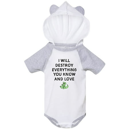 

Inktastic I Will Destroy Everything You Know and Love Gift Baby Boy or Baby Girl Bodysuit