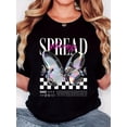 thumbnail image 1 of T-shirt pour Femmes, "SPREAD Metal Papillon White" Imprimé, Mode Rétro Minimaliste, Col Rond, Confort Décontracté, T-shirt à Manches Courtes Sport, Tee-Shirt Sport Décontracté, 1 of 6