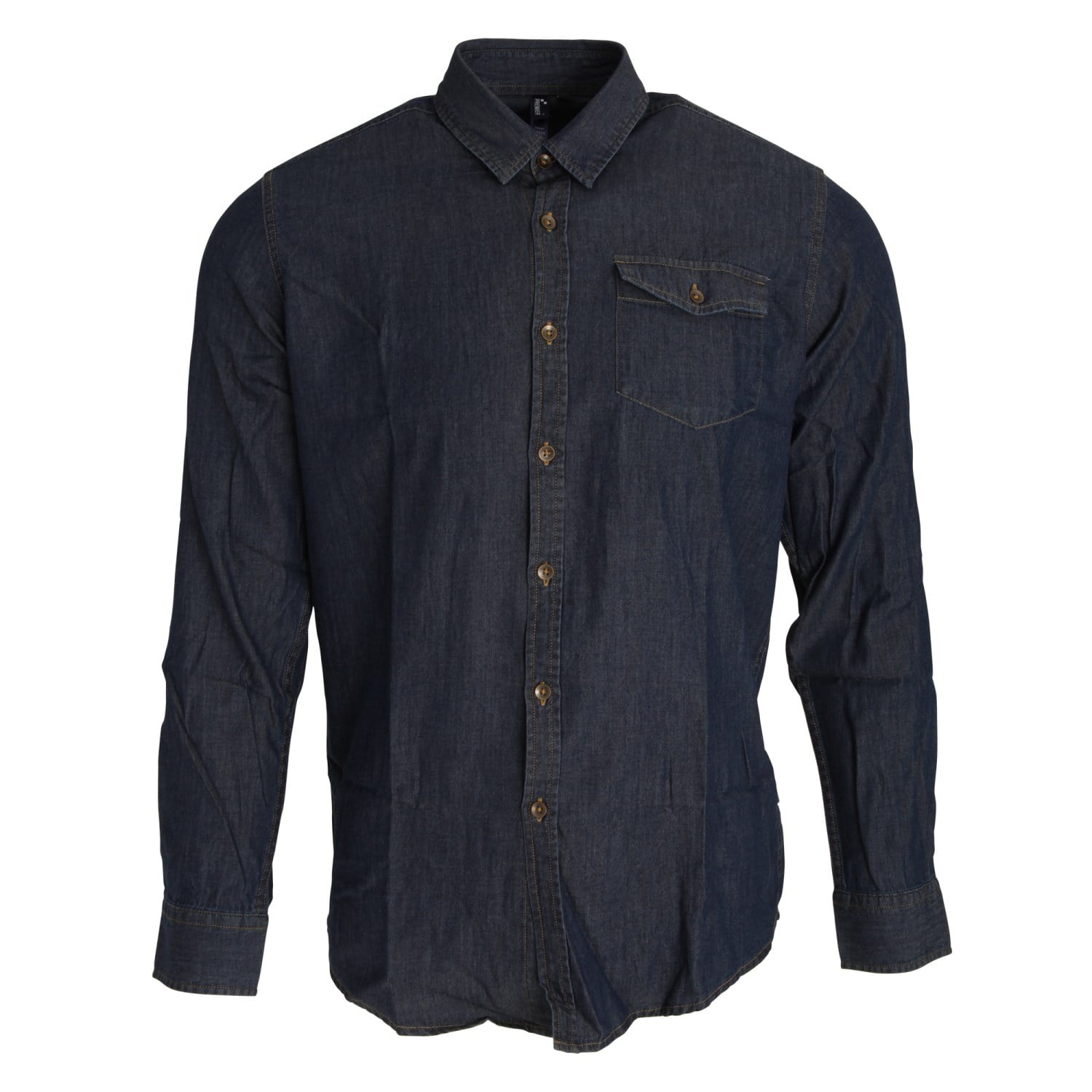 Premier Mens Jeans Stitch Long Sleeve Denim Shirt Walmart