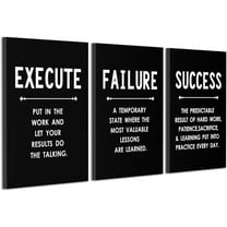 Framed 12x16 Inch Inspirational Wall Art Prints Set of 3, Black Large Poster with Positive Quotes, Motivational Wall Art for Office Bedroom, Positive Affirmations Poster for Classroom