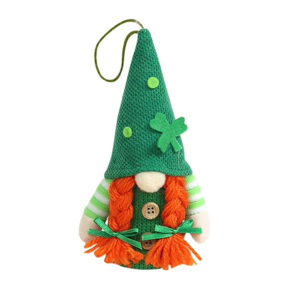 Piwvid St Patrick's Day Gnomes Decorations, Handmade Green Clover Spring Plush Doll with LED Light, Green Irish Gnomes Doll for St.Patrick's Day Decorations Home Lucky Day Gift Table Decor