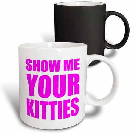 

3dRose Show me your kitties Hot Pink Magic Transforming Mug 11oz