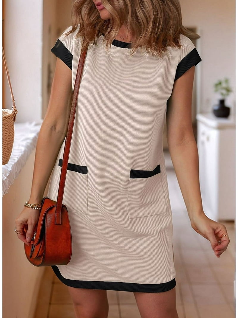 Women'S Casual Summer Dresses Fashion Cap Sleeve Color Block Crewneck Shift Tshirt Mini Dress Apricot XXL - Walmart.com Women'S Casual Summer Dresses Fashion Cap Sleeve Color Block Crewneck Shift Tshirt Mini Dress Apricot XXL - Walmart.com
