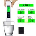 thumbnail image 4 of 2025 All-New 4 in 1 TDS Meter Digital Water Tester, Multi-Function Digital Water Purity Tester, 0-9990 PPM Meter Water Quality Tester for Drinking Water, Tap, Well, Pool, Aquarium (White+Blue), 4 of 10