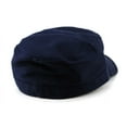 thumbnail image 3 of NYFASHION101 Fashionable Solid Color Unisex Fitted Army Military Cadet Cap, Navy, L, 3 of 3