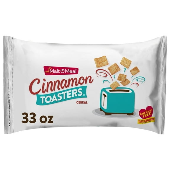 (2Pack)-Malt-O-Meal Cinnamon Toasters Crunchy Cereal, Sweet Cinnamon Squares Breakfast, 33 oz Bag