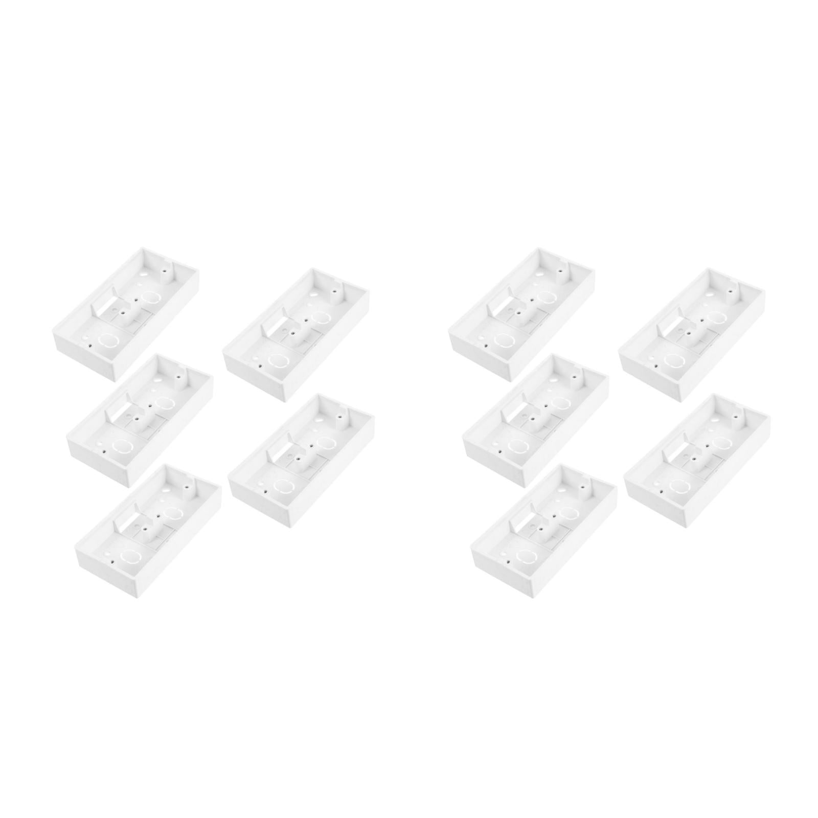 FOMIYES Durable PVC Wall Mounted Outlet Box, White, Standard Size, Surface Mount, Multiple Outlets, 10Pcs