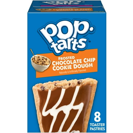 Pop-Tarts Frosted Chocolate Chip Cookie Dough Toaster Pastries, Breakfast Foods, Shelf-Stable, 13.5 oz (8 Count)