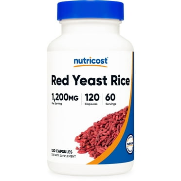 Nutricost Red Yeast Rice 1200mg, 120 Capsules - 60 Serv, Veggie Caps, Non-GMO, Gluten Free Supplement