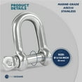 thumbnail image 5 of Five Oceans 5/16 Screw Pin D Shackles, Stainless Steel Anchor Shackle for Boat, Sailboat FO411, 5 of 8
