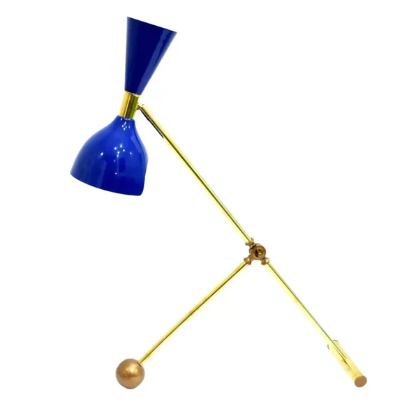 Handcrafted Italian Mid-Century Modern Desk Lamp With Long Swing Arm Table Lamp