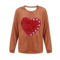 thumbnail image 2 of Felirenzacia Plus Size Women’s Valentine Hoodie Love Heart Print Long Sleeve Casual Comfy Pullover Top Romantic Holiday Outfit Women’s Fashion, Orange,XL, 2 of 4