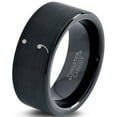 thumbnail image 1 of Tungsten Semicolon Punctuation Mark Symbol Band Ring 9mm Men Women Comfort Fit Black Flat Cut Brushed Polished, 1 of 4