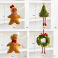 thumbnail image 7 of Gingerbread Man Doll Christmas Hanging Pendant Cute Plush Christmas Tree Decoration Wreath Elf Christmas Gift Festive Supplies (Wreath), 7 of 7